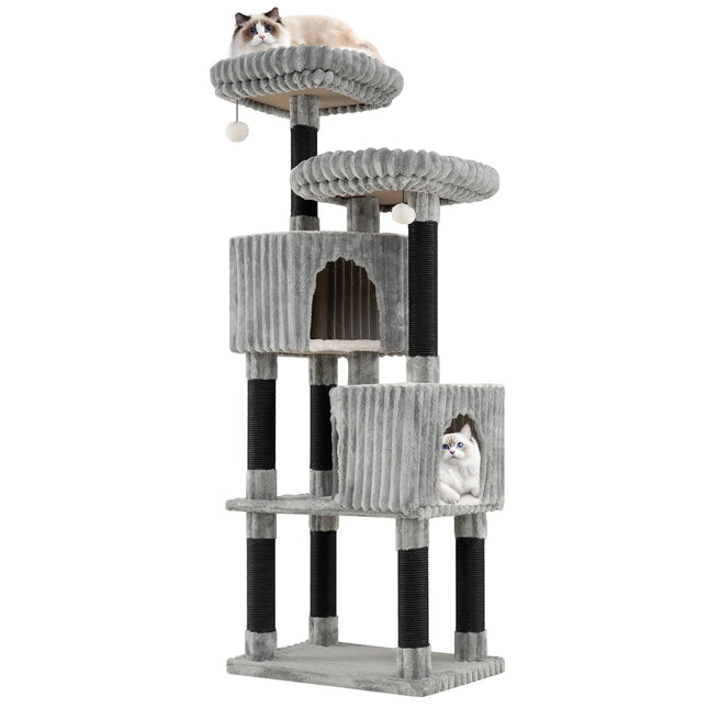 PAWROOM - Høyt kloretre med 2 huler, senger og klorestativer, 156 cm