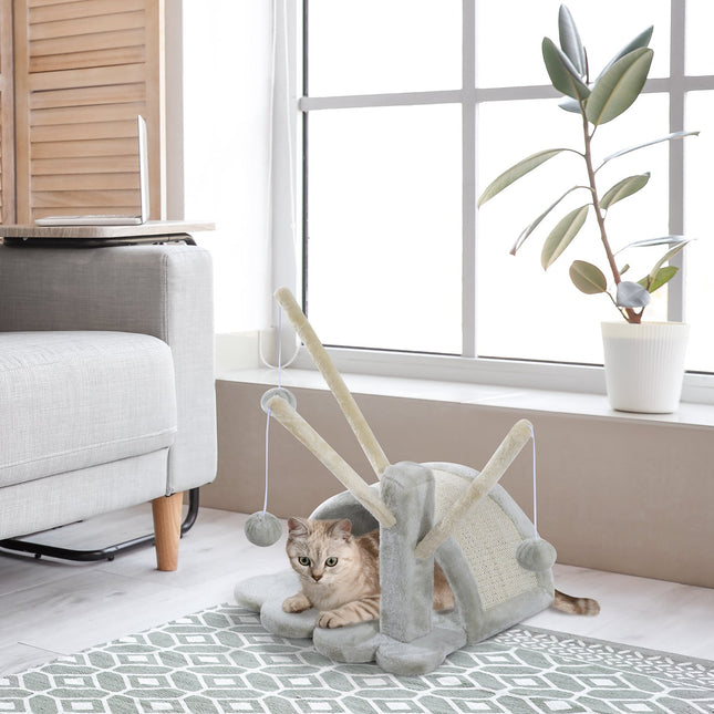 PAWROOM - Cat scratching post with stable sisal post, light grey