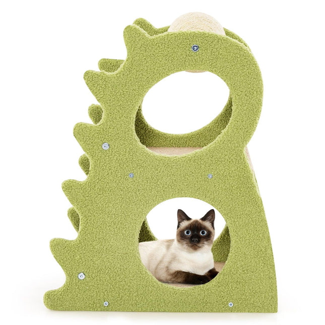 PAWROOM - Klotre med 2 nivåer, dinosaurformet, grønn, 48x37x58 cm