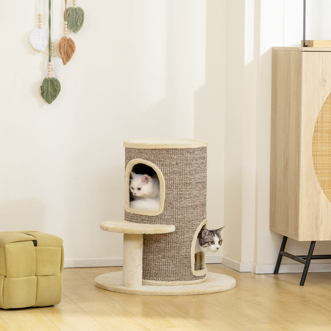 PAWROOM - Kloetre med 2 nivåer, hoppeplattform, beige
