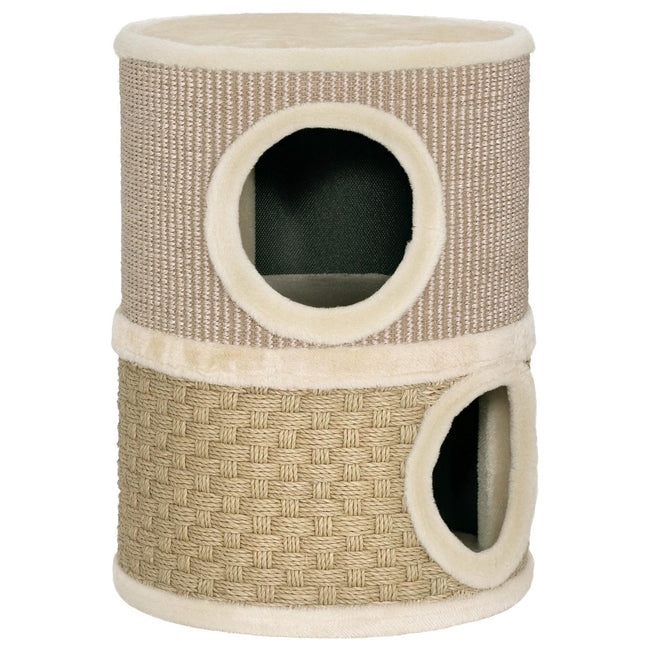 PAWROOM - Cat Scratching Tower, 49cm, 2-Level, Plush Edge, Khaki