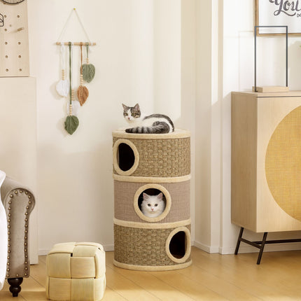 PAWROOM - Cat Tower, 79cm, 3-Level Sisal Scratching Post