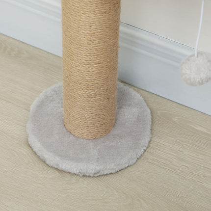 PAWROOM - Kloetre, 5-etasjers, sisalstolper, plysjstoff, lysegrå