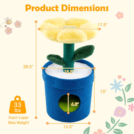 PAWROOM - Cat Tree for Indoor Cats - Flower Perch, Condo, 72 cm