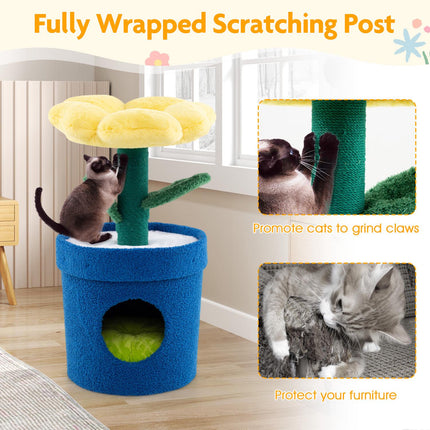 PAWROOM - Cat Tree for Indoor Cats - Flower Perch, Condo, 72 cm