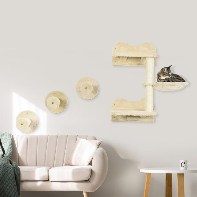 PAWROOM - Cat tree with hammock, climbing wall and scratching posts