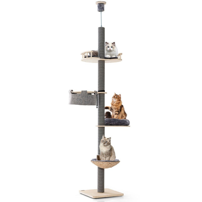 PAWROOM - Scratching post ceiling high 236-271 cm from floor to ceiling cat furniture wood gray