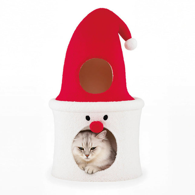 PAWROOM - Juleklatre med seng, 75 cm, rød, plysjtopp