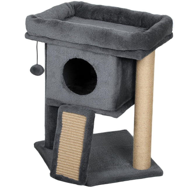 PAWROOM - Cat Tree with Jute Scratching Mat, Beige, 40x40x57 cm