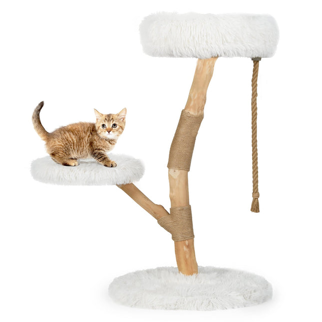 PAWROOM - Kloetre med 3 plysjplattformer, jutestolper, 90 cm