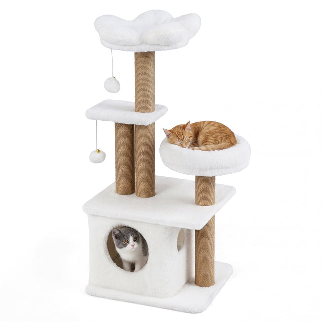 PAWROOM - Klotre med hus, plattform, seng og baller, 96 cm beige