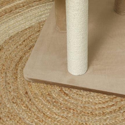 PAWROOM - Kløestolpe 86 cm kattetre med hoppeplattform, seng, lekeball, katteklodestolpe med jute klodestolper, for katter opp til 7 kg, kaffe