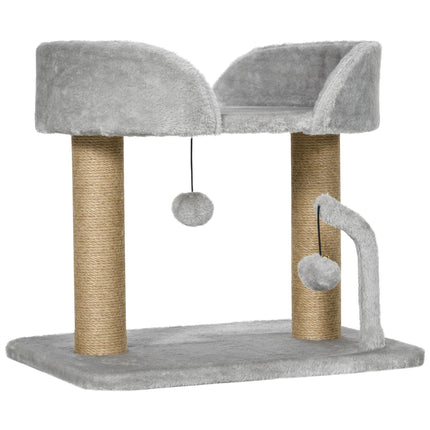 PAWROOM - Kloretre til klore i jute, 42 cm, plattform, grått
