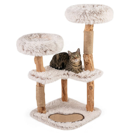 PAWROOM - Kloretre med klorebrett i heltre og jute, 101 cm