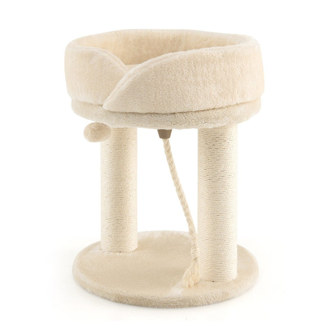 PAWROOM - Cat tree cat skrapestolpe med mykt sete sisal tårn for katter beige