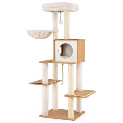 PAWROOM - Høyt klostre med sisalstolper og koselig hule, 148 cm