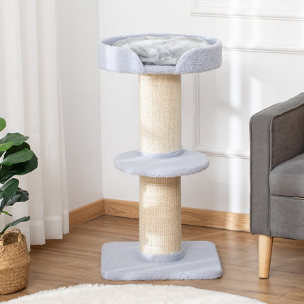 PAWROOM - Light Blue Sisal Cat Play Tree, 91cm, 30kg Capacity