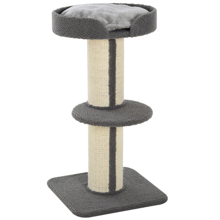 PAWROOM - Kløestolper for katter, bæreevne 30 kg, skrapestolpe med plattform, stall, sisal, grå
