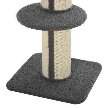 PAWROOM - Kløestolper for katter, bæreevne 30 kg, skrapestolpe med plattform, stall, sisal, grå