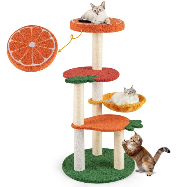 PAWROOM - Kattetre med frukttema, 100 cm, Sisal skrapestolper