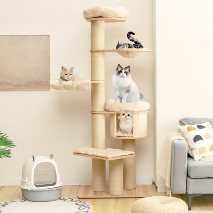 PAWROOM - 191 cm klotre i tre med hengekøye og hule