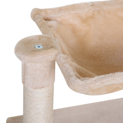 PAWROOM - Klatretre Beige Skrapestolpe Sisal-Søyle Plysjhengekøye 50X36X70Cm