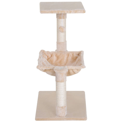 PAWROOM - Klatretre Beige Skrapestolpe Sisal-Søyle Plysjhengekøye 50X36X70Cm
