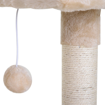 PAWROOM - Klatretre Beige Skrapestolpe Sisal-Søyle Plysjhengekøye 50X36X70Cm