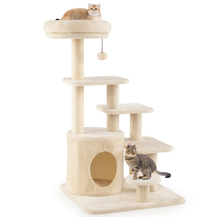 PAWROOM - Multi-Level Cat Tree with Cave, Sisal Posts, 102cm