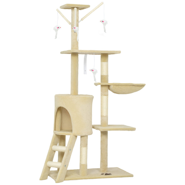 PAWROOM - Kloetre med hule, sisalstolper, leker, beige, katter <5kg