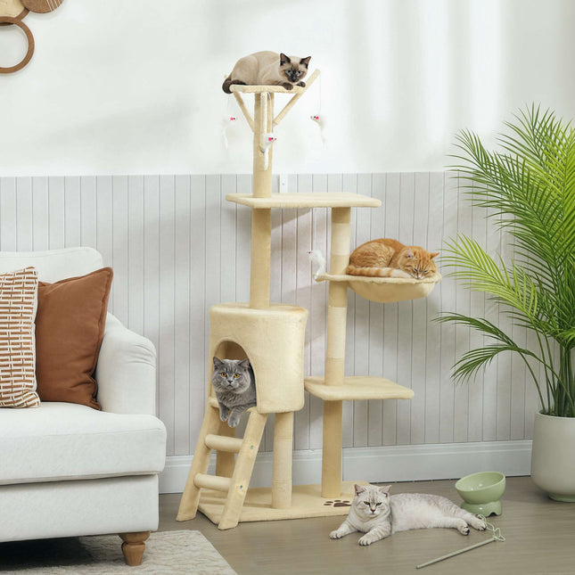 PAWROOM - Kloetre med hule, sisalstolper, leker, beige, katter <5kg