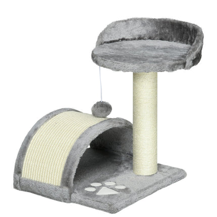 PAWROOM - Kattskrapetre med sisal og plysj, grå, 35,5x37x46 cm