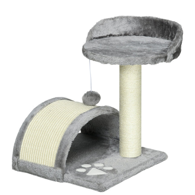 PAWROOM - Kattskrapetre med sisal og plysj, grå, 35,5x37x46 cm
