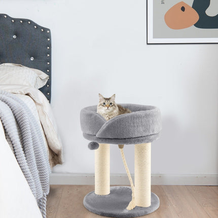 PAWROOM - Cat tree cat skrapestolpe med mykt sete sisal tårn for katter grå