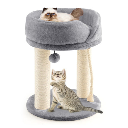 PAWROOM - Cat tree cat skrapestolpe med mykt sete sisal tårn for katter grå