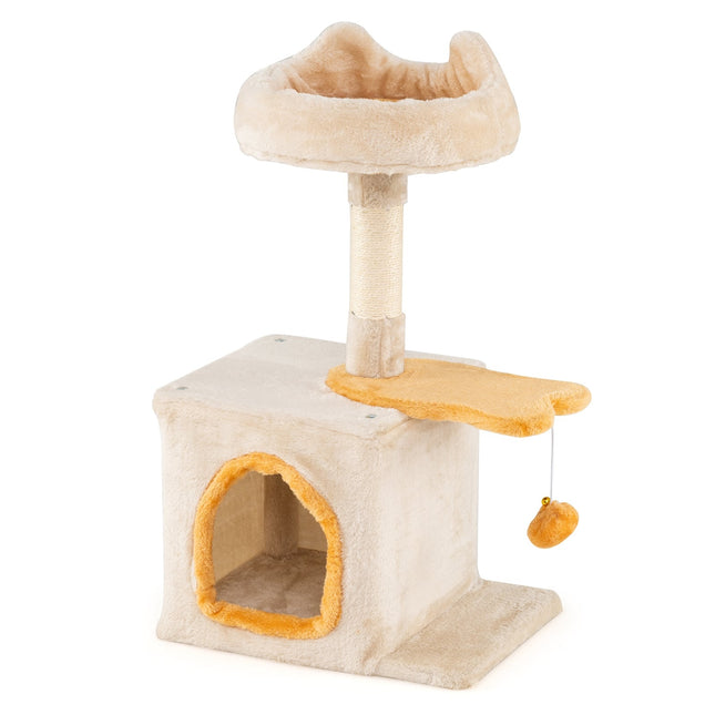 PAWROOM - Cat Tree with Fish-Shaped Platform, Sisal Posts, Plush Seat