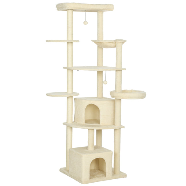 PAWROOM - Cat Tree, 2m, Multi-Level, Sisal, Hammock, Beige