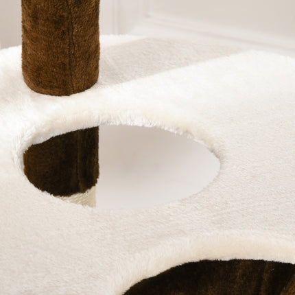PAWROOM - XXL Multi-level cat tree with hammock and cave, brown
