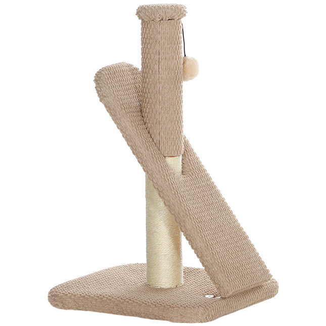 PAWROOM - Kløestolpe, 54cm skrapestolpe, sisal katt skrapestolpe med lekeball, skrapestolpe for katter, kattekløemøbler, innendørs, kremhvit