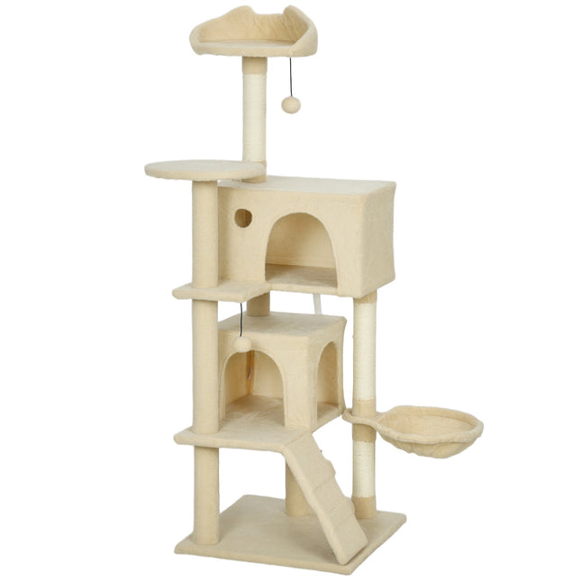 PAWROOM - Klosetårn med hengekøye, stige, hule, 140 cm, beige