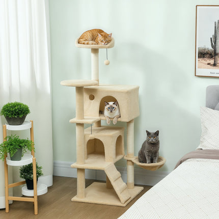 PAWROOM - Klosetårn med hengekøye, stige, hule, 140 cm, beige
