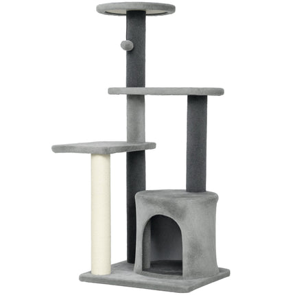 PAWROOM - Klotreet 103 cm med plattformer og sisalstolper, grått