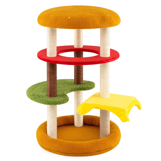 PAWROOM - Klotre med sisalstolper, plattformer og seng, 106 cm