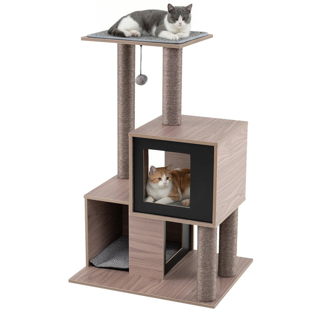 PAWROOM - Klosetårn med sisalstolper, 2 huler, 94 cm, grå