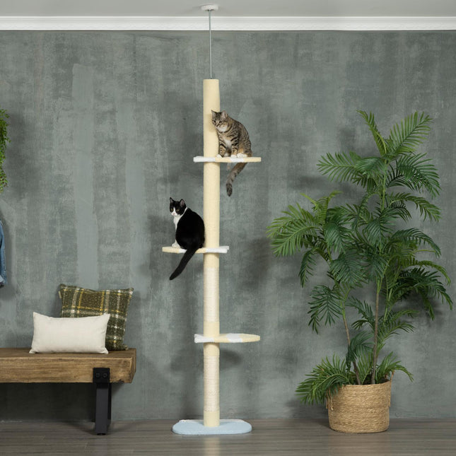 PAWROOM - Adjustable cat scratching post with play ball, 220-260 cm