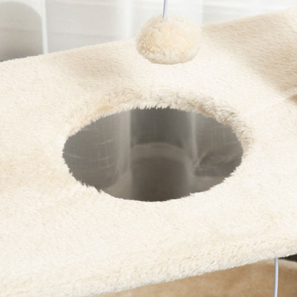 PAWROOM - Small cat scratching post with bed and play ball - 76 cm
