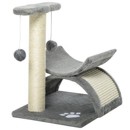 PAWROOM - Cat scratching post with play ball, 40x30x43 cm, light grey