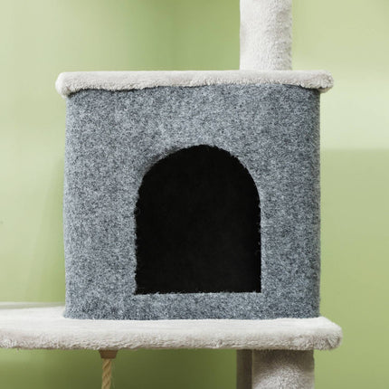PAWROOM - Cat tree with cave, sisal poles & play ball, 132 cm