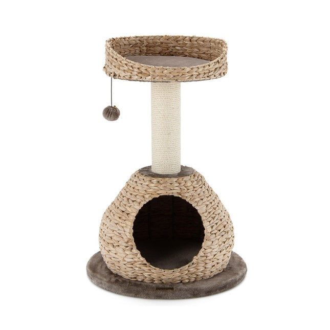 PAWROOM - Lite kattetre med hule og naturlig sisal og håndlaget kurv φ 48 x 70,5 cm