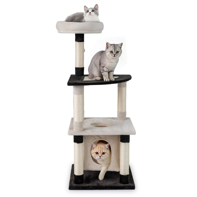PAWROOM - Kloretre i flere nivåer med sisalklore, Condo, beige